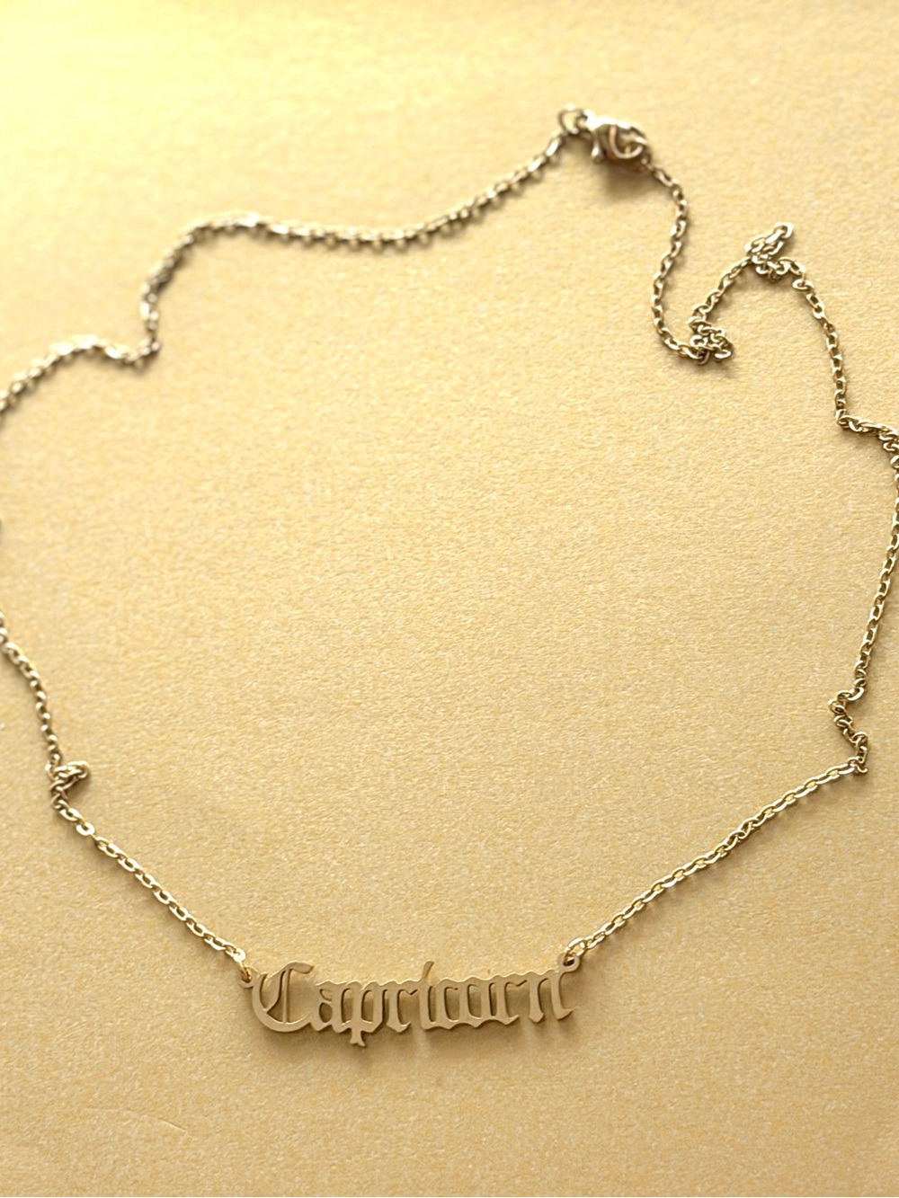 Gold Capricorn Nameplate Necklace - Women's Zodiac Jewelry - Picture 5 of 5